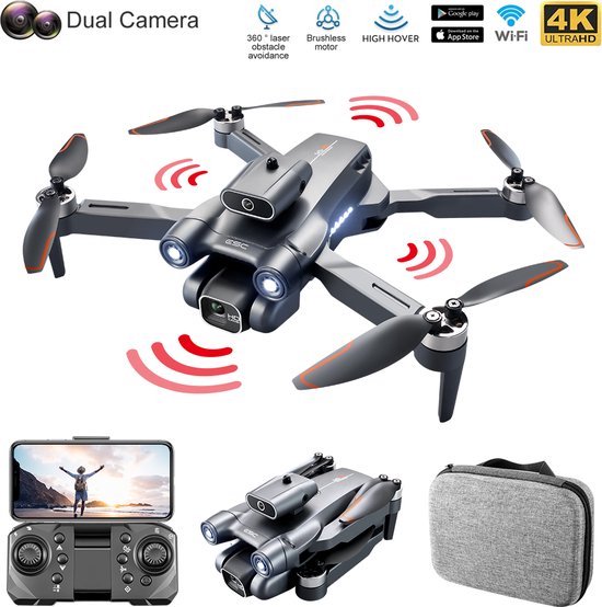 Mini drone - Geen vliegbewijs nodig - Qaudcopter - HD full camera - Geschikt voor Android en iOS - Obstakel vermijding - Borstelloze motor - Houdt hoogte vast - Met afstand bediening - Inklapbaar - Met draagbare tas - Met handleiding