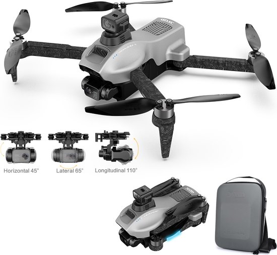 LUXWALLET Nocchi Fly-High – 5 Ghz WiFi GPS Drone - Laser Obstacle Avoidance - Micro-SD Kaart Ingang - 3 Axis Gimbal Drone – 4K Camera Drone- Borstelloze Motor – Return To Home - Zilver