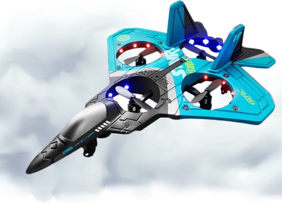Happyment Bestuurbaar Vliegtuig - RC Vliegtuig - Bestuurbare Vliegtuig - Afstandsbestuurbare Vliegtuig - Drone - Afstandsbestuurbaar - Blauw