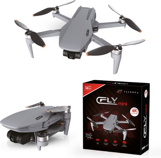 Tedroka C-Fly Drone met GPS 4K-camera | Vliegtijd van 52 minuten | FPV Borstelloze Drone | Professionele Drone | 4K UHD-video | inclusief 2 batterijen&draagbaretas en 64 GB SD kaart