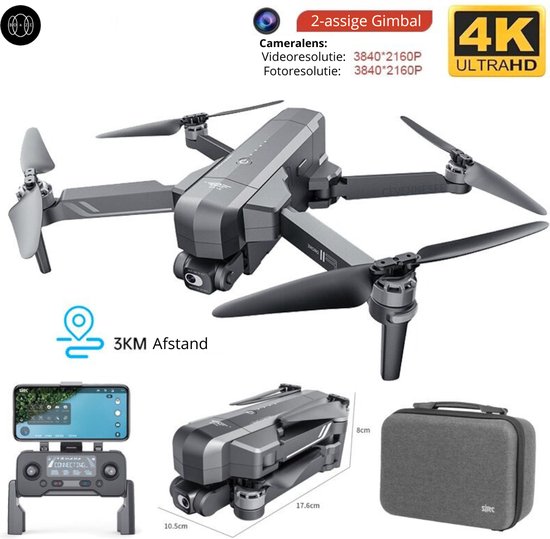 Boze Drone - Drone Met Camera - Drone Met 4K Camera - 3KM/Grijs/2500mAh/30FPS