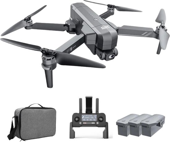 Beyondsky Sjrc F11S 4K Professionele Drone - 3 km Bereik - 3 Snelheidsstanden - Kan Automatisch Volgen & Circuleren - Inclusief Opslagcase & 3 Batterijen - Grijs