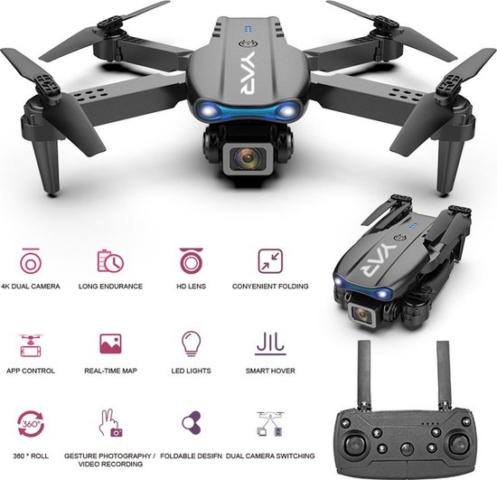E99 Drone met 4K Camera Yar - Drone met Camera voor Buiten/Binnen - Mini Drone - Drone voor Kinderen/Volwassenen -  Inclusief Opbergtas & extra Accu