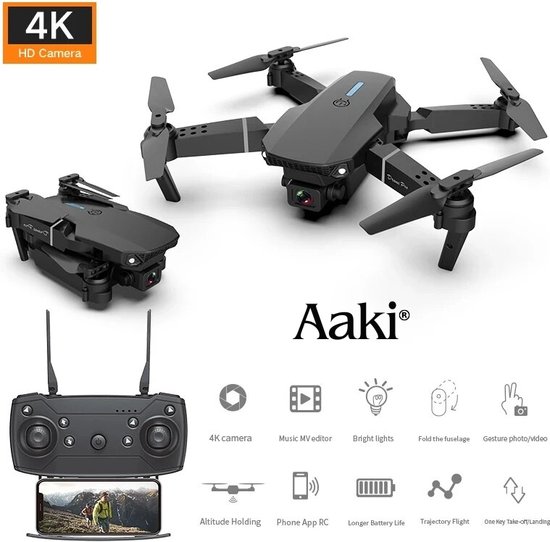 Aaki Ontdek de Perfecte Drone met Camera: Ideaal voor Zowel Binnen als Buiten, Geschikt voor Kinderen en Volwassenen - Compleet met Opbergtas