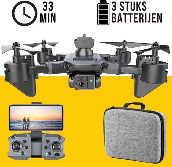 Killerbee FX2 Nighthawk - Drone met dubbele camera - geschikt voor kinderen en volwassenen - Ultra Fly More Combo - 44 minuten vliegtijd - Inclusief gratis video tutorials, tas en 4 batterijen!