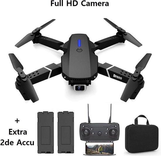 Nifkos Drone - Drone met camera en opbergtas - Drone met Camera voor Buiten/Binnen - Mini Drone - Drone voor Kinderen/Volwassenen - Inclusief 2 accu's